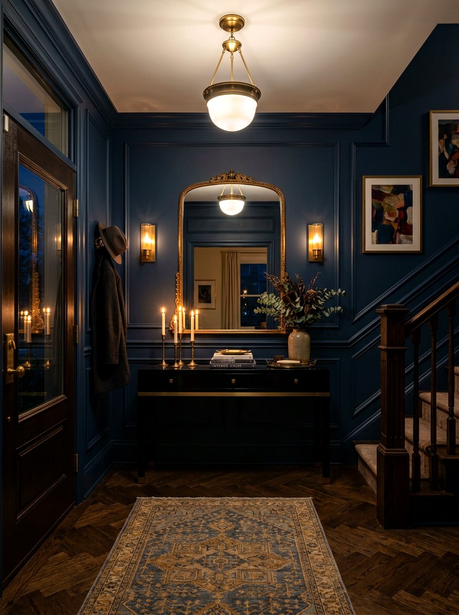 Moody Dark Foyer - 30 entryway table ideas