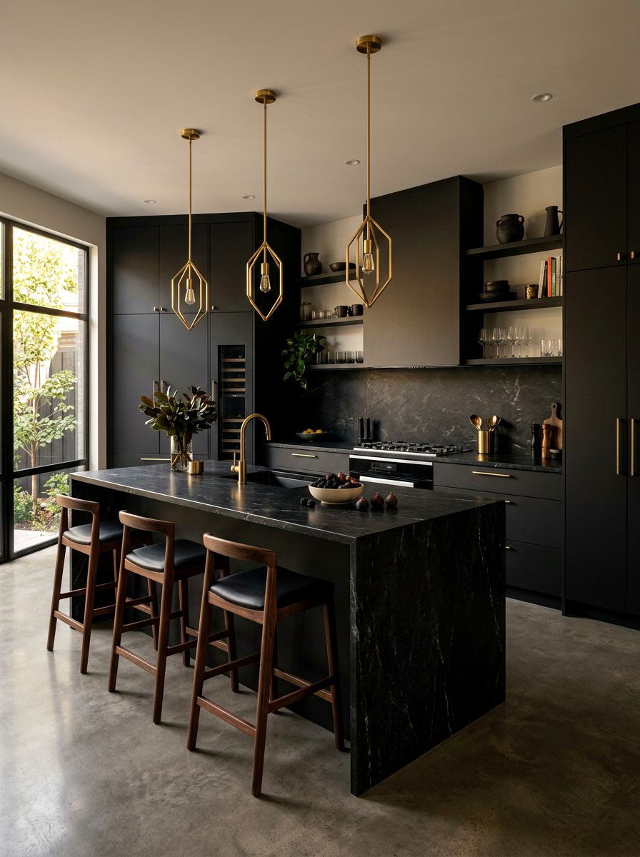 Moody Dark Kitchen - 30 social media kitchen ideas