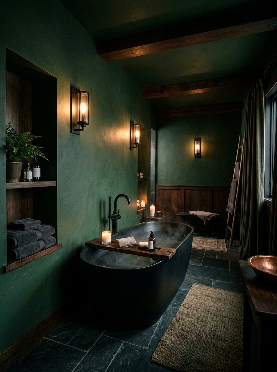 Moody Dark Spa Room - 30 spa hotel bath ideas
