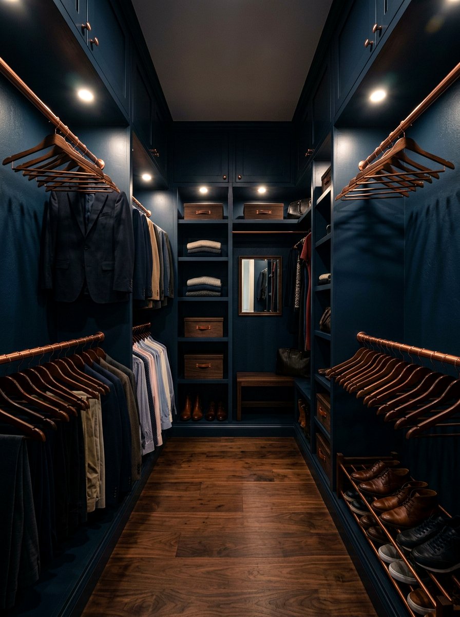 Moody Dark Toned Closet - 30 coat closet organization ideas