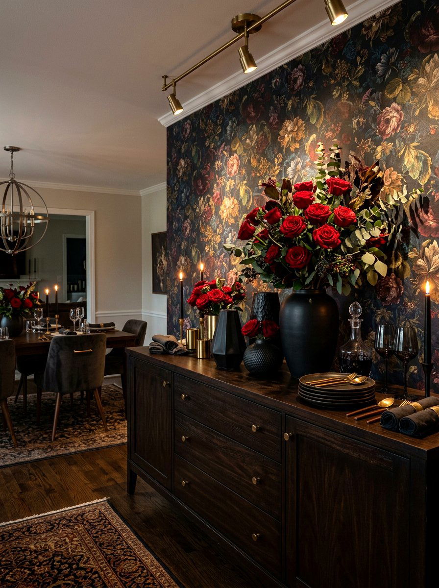 Moody Dining Buffet - 30 dining buffet styling ideas