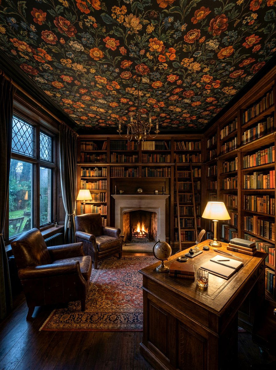 Moody Floral Ceiling