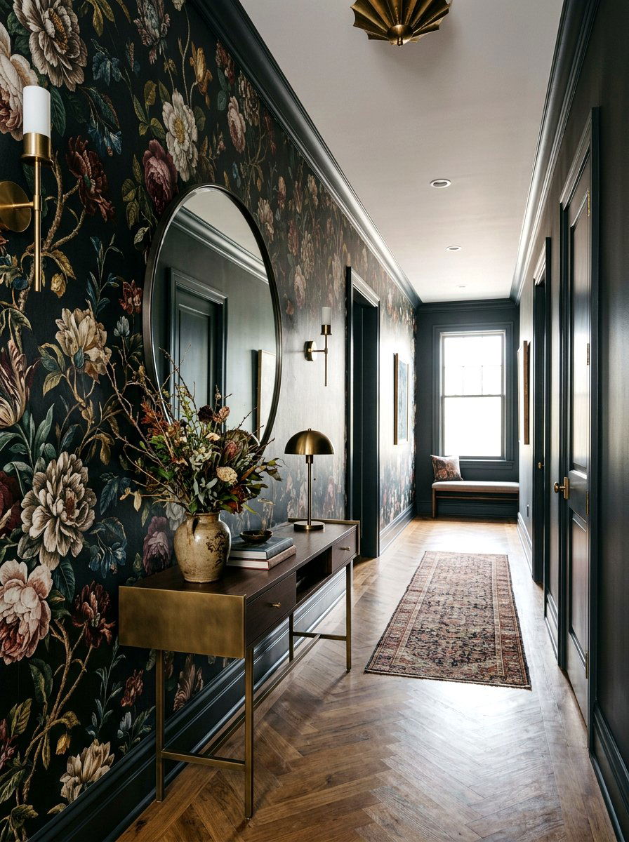 Moody Floral Wallpaper - 30 dark moody wall ideas