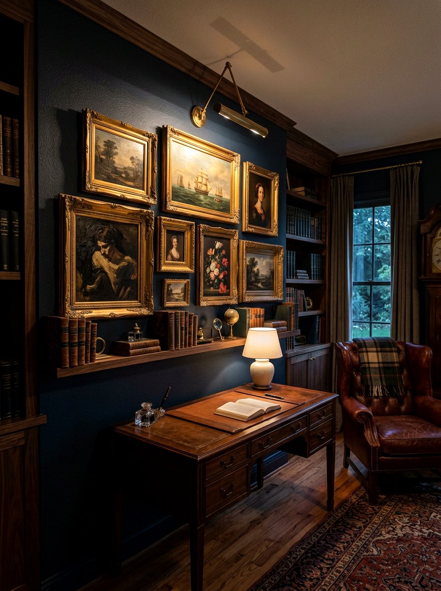 Moody Interior Picture Ledge - 30 picture ledge renter ideas