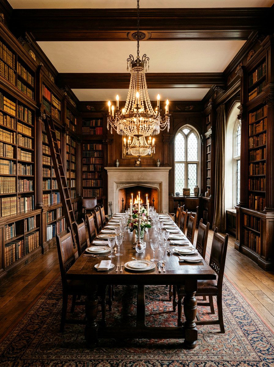 Moody Library Dining Room - 30 moody dining room ideas