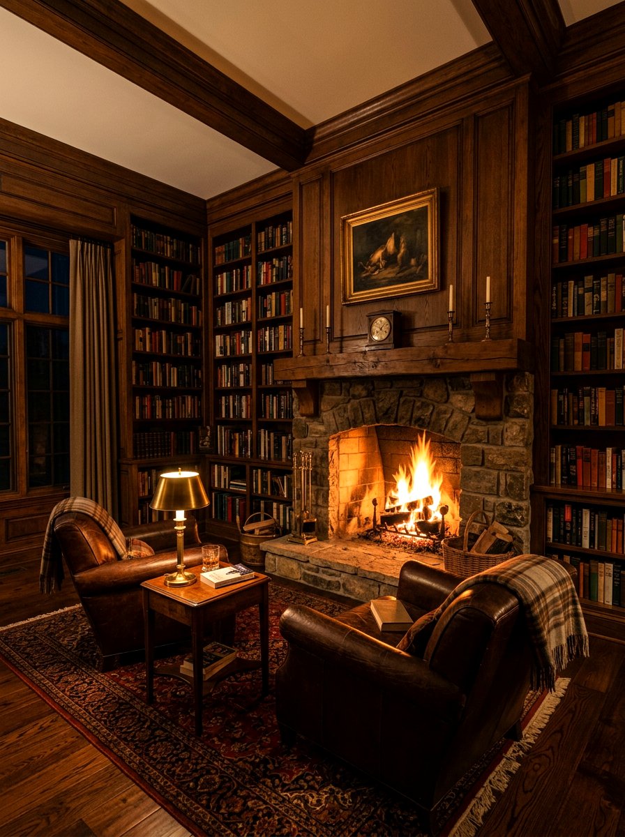 Moody Library With Fireplace - 30 reading room ideas