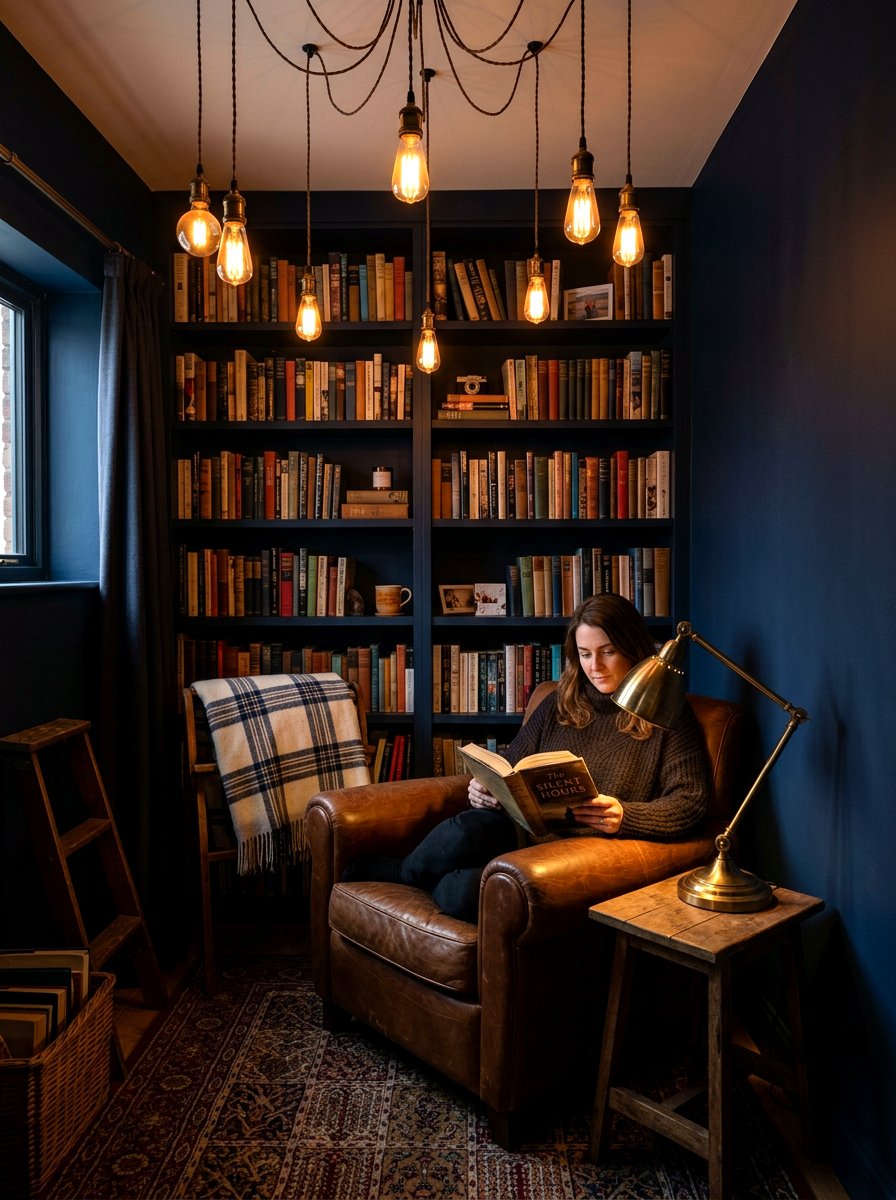 Moody Lighting Reading Space - 30 moody reader nook ideas