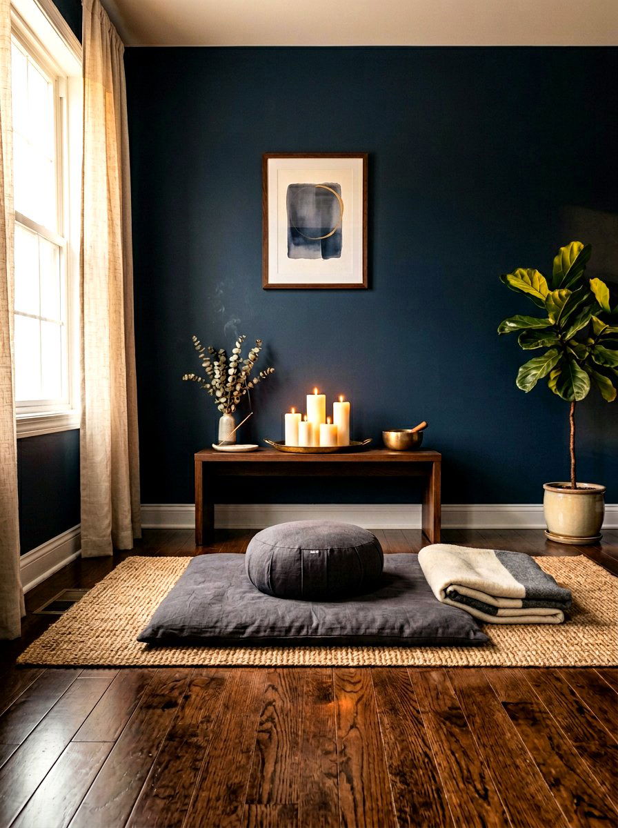 Moody Meditation Space - 30 yoga room ideas