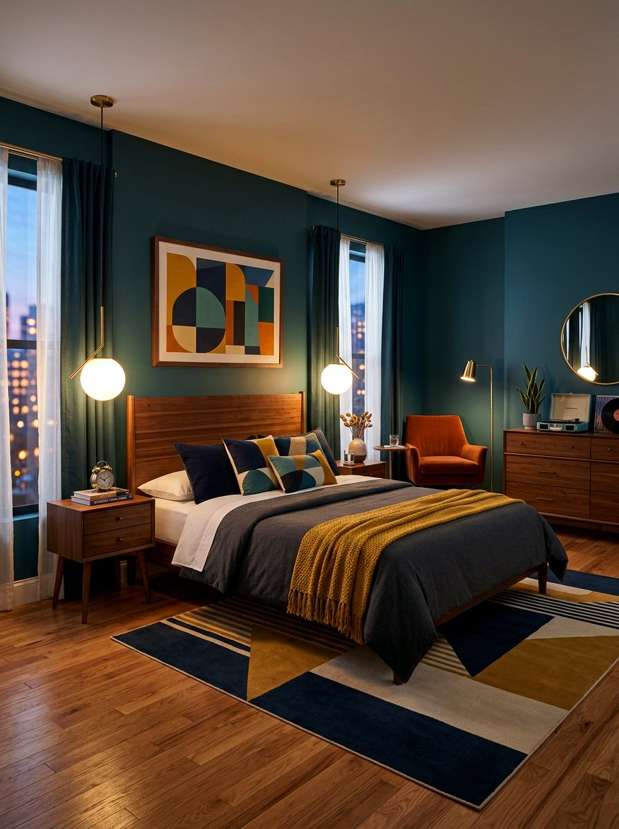 Moody Mid Century Modern Bedroom - 30 moody hotel bedroom ideas