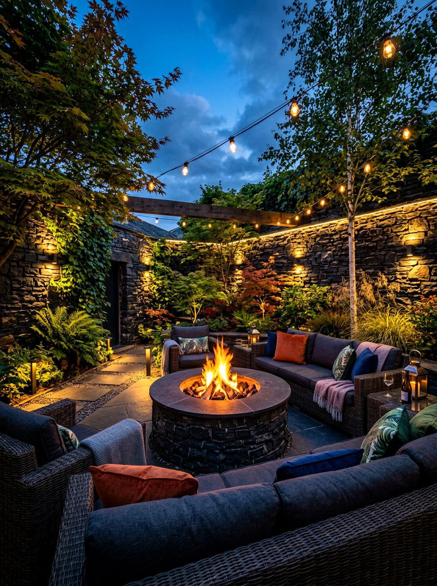 Moody Outdoor Courtyard - 30 dark romantic Halloween home ideas