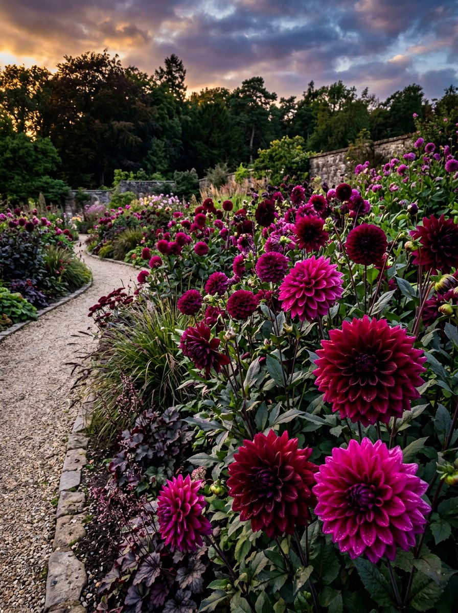 Moody Purple Dahlia Scheme - 30 dahlia garden ideas