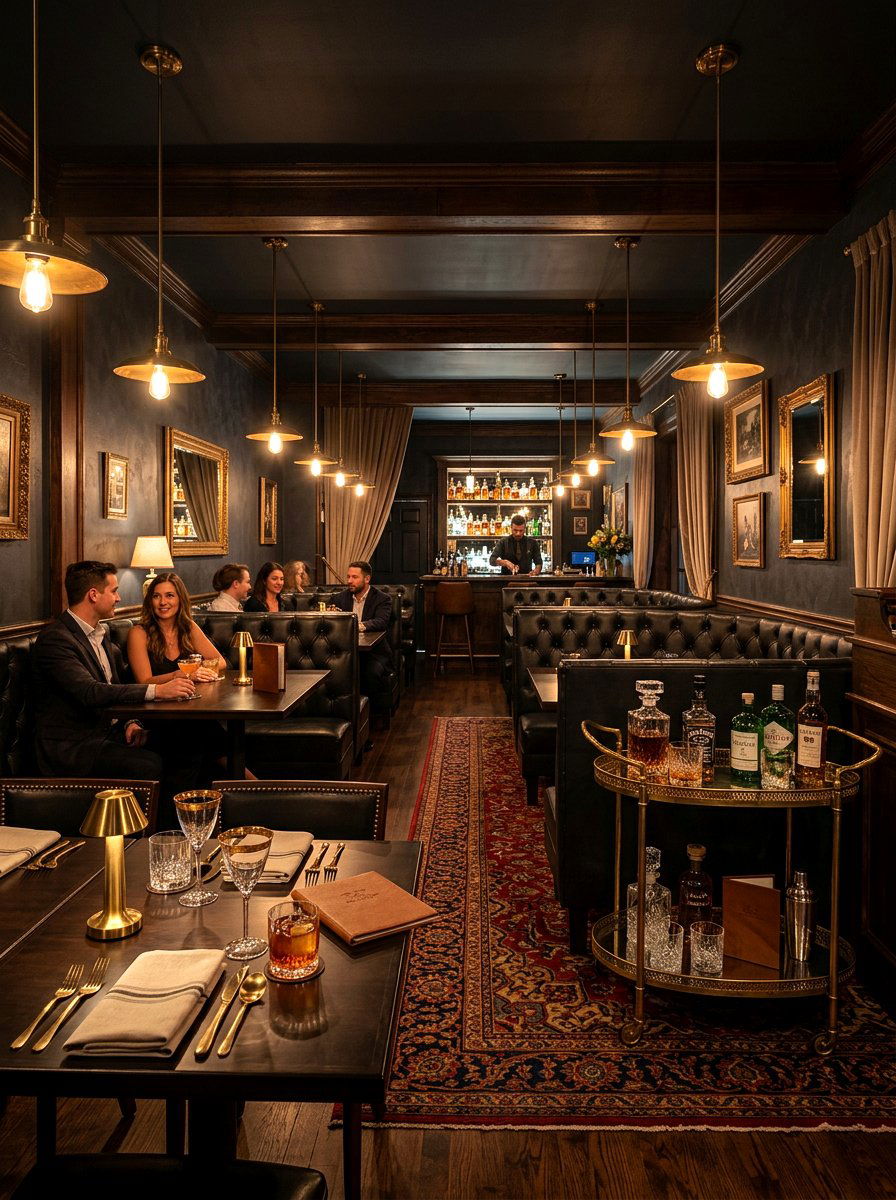 Moody Speakeasy Vibe - 30 at home cafe dining ideas
