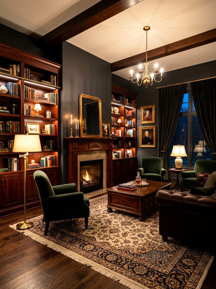 Moody Traditional Living Room - 30 updated traditional living room ideas