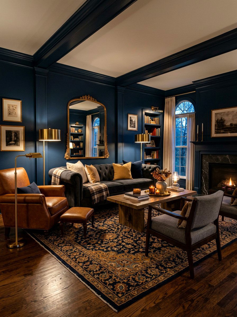 Moody Transitional Living Room - 30 transitional living room ideas