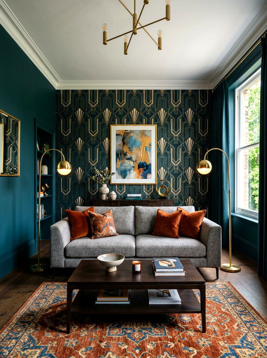 Moody accent wall office - 30 moody office ideas