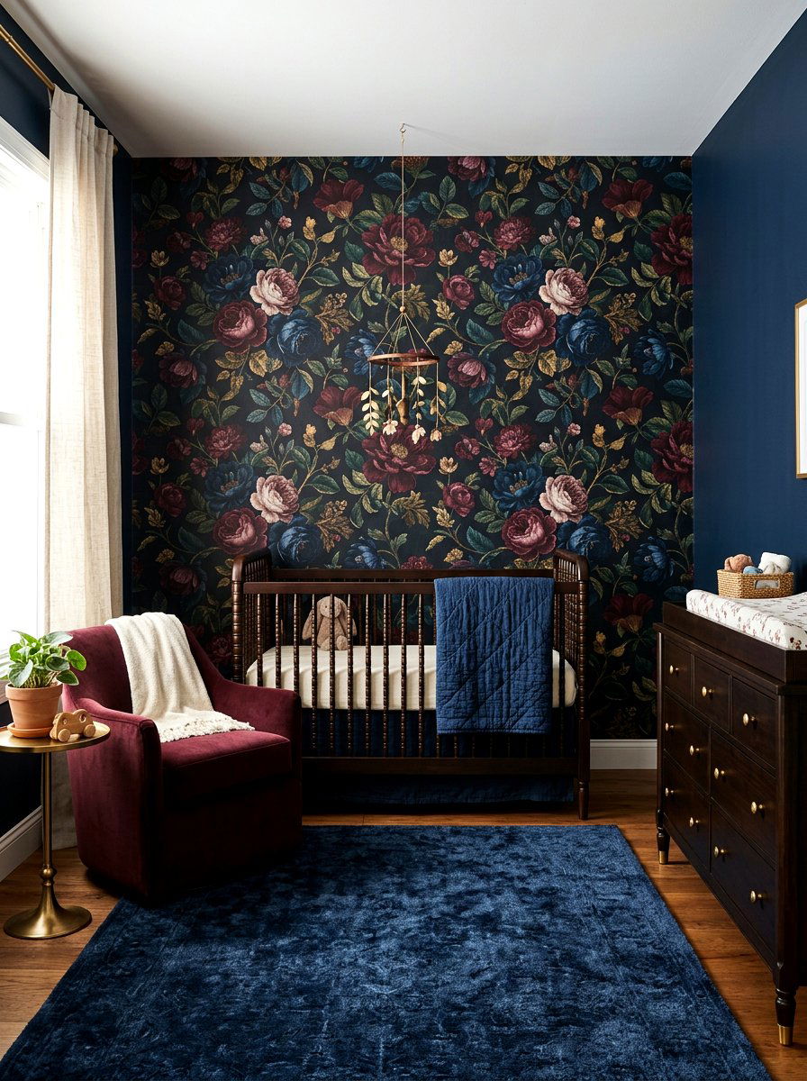 Moody bloom nursery wallpaper - 30 floral nursery wallpaper ideas