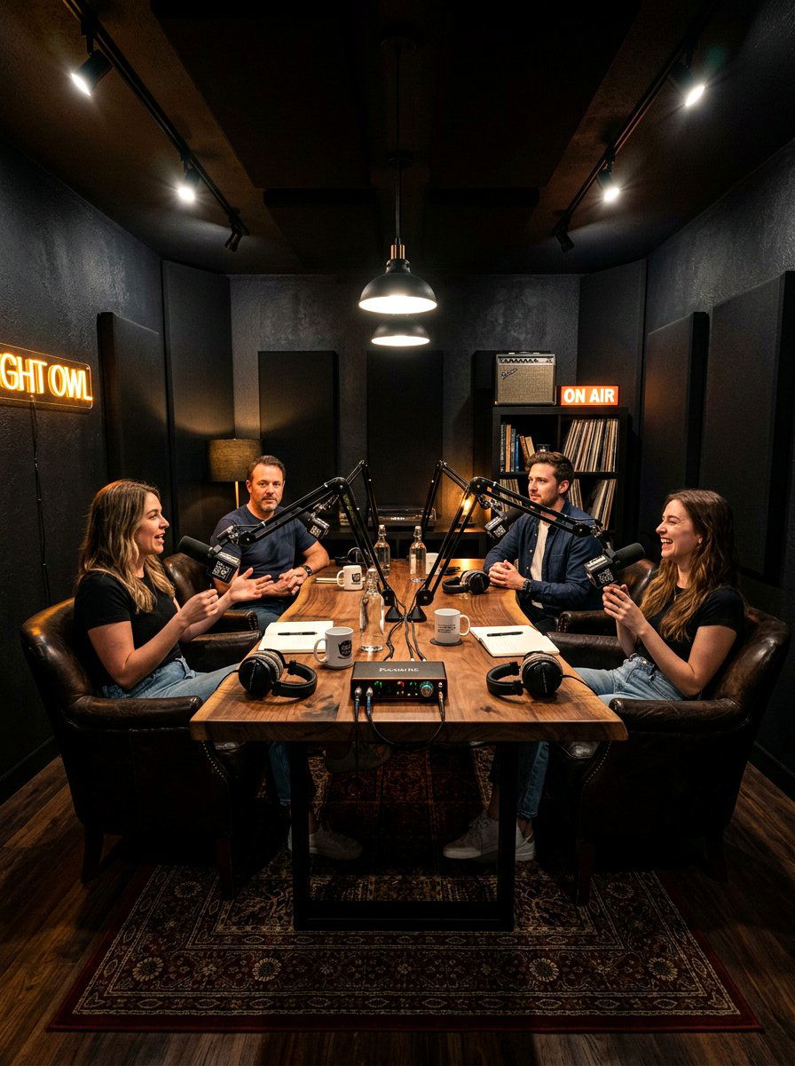 Moody dark podcast room - 30 podcast room ideas