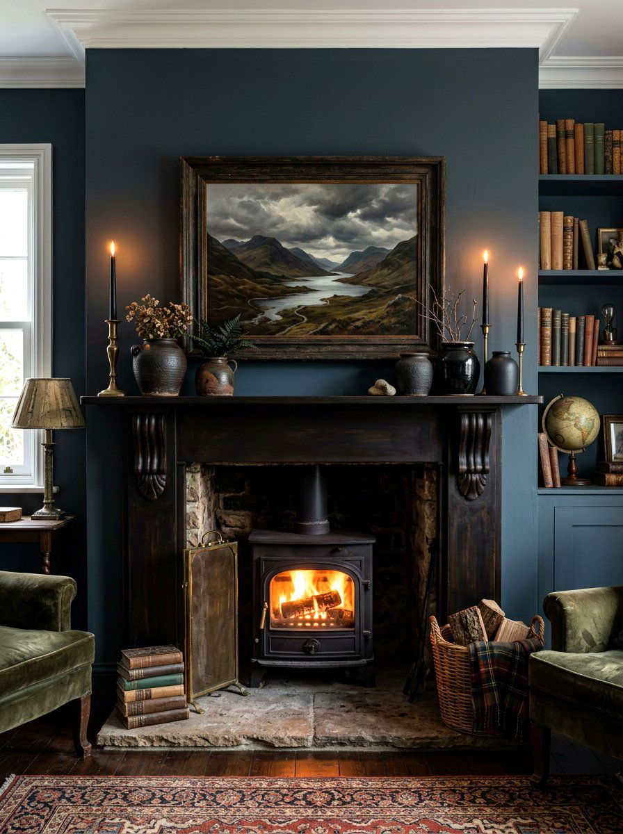 Moody landscape painting - 30 moody mantel fall ideas