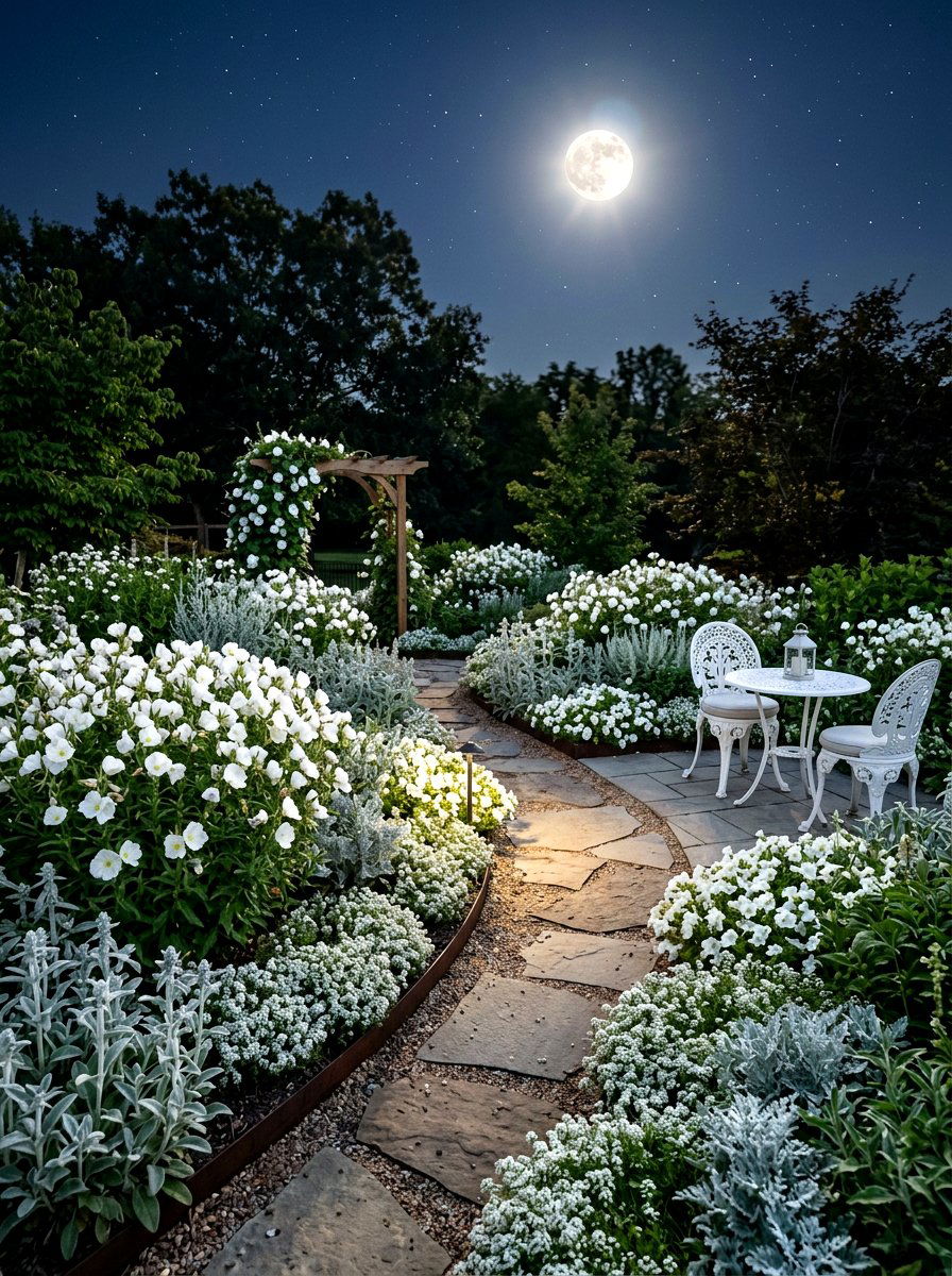 Moon Garden - 30 native wildflower backyard ideas