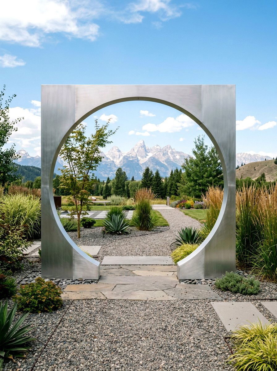 Moon Gate Arbor - 30 garden arbor ideas