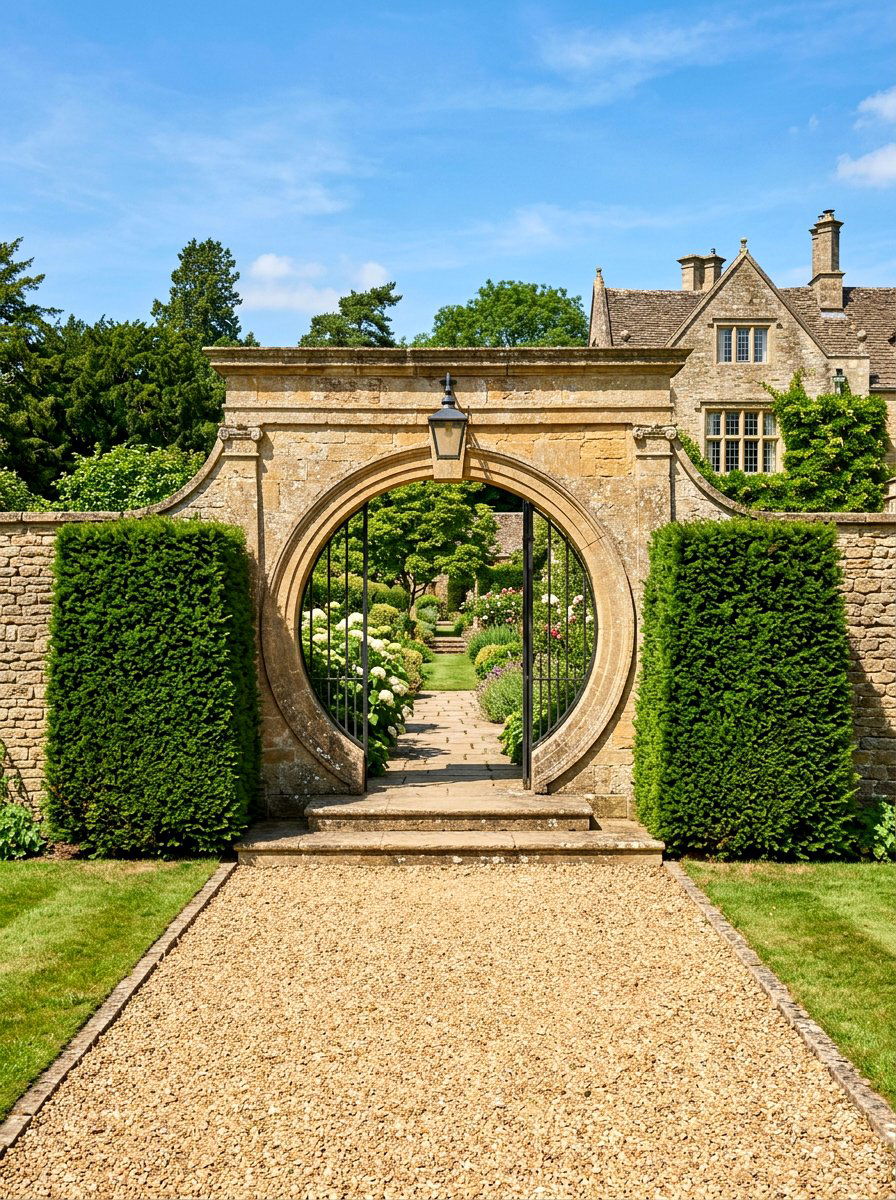 Moon Gate Garden Entrance - 30 moon gate backyard ideas