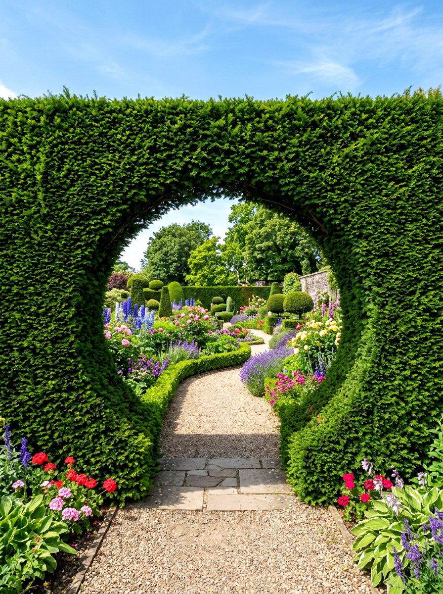 Moon Gate In Hedge Wall - 30 moon gate backyard ideas