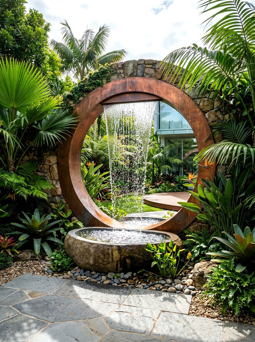 Moon Gate Water Feature - 30 moon gate garden ideas