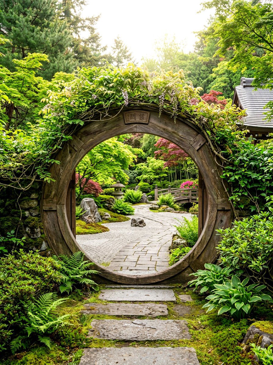 Moon Gate - 30 grape arbor ideas