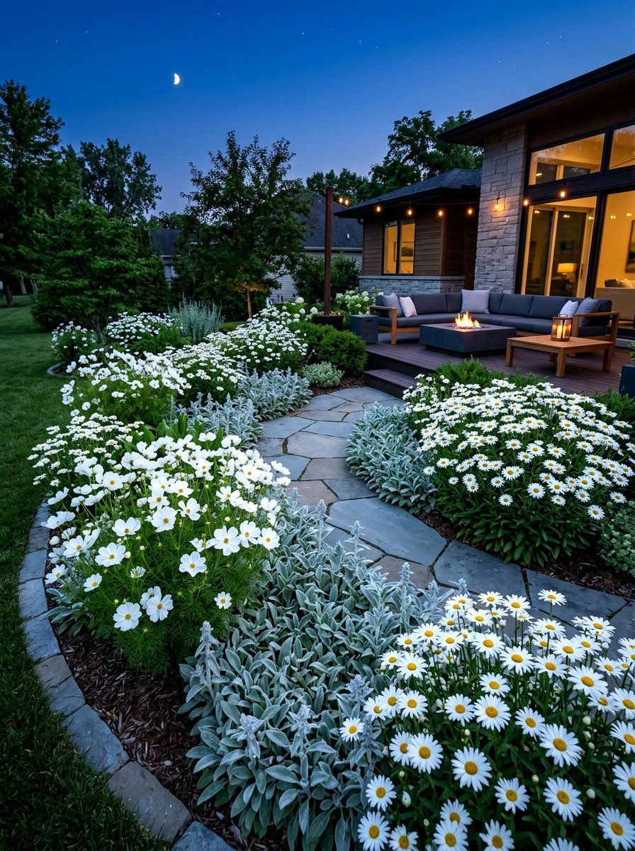 Moon garden plant layout - 30 white garden border ideas