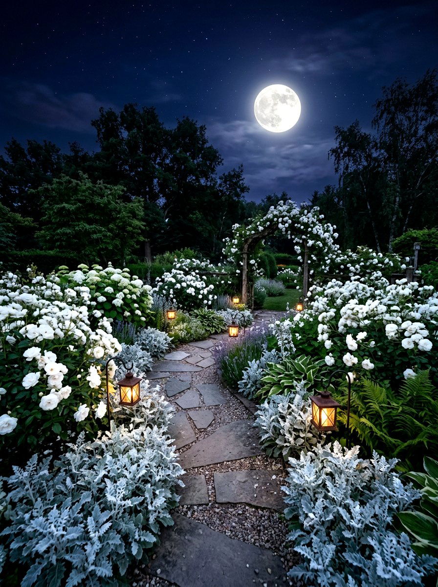 Moon garden - 30 flower farm backyard ideas
