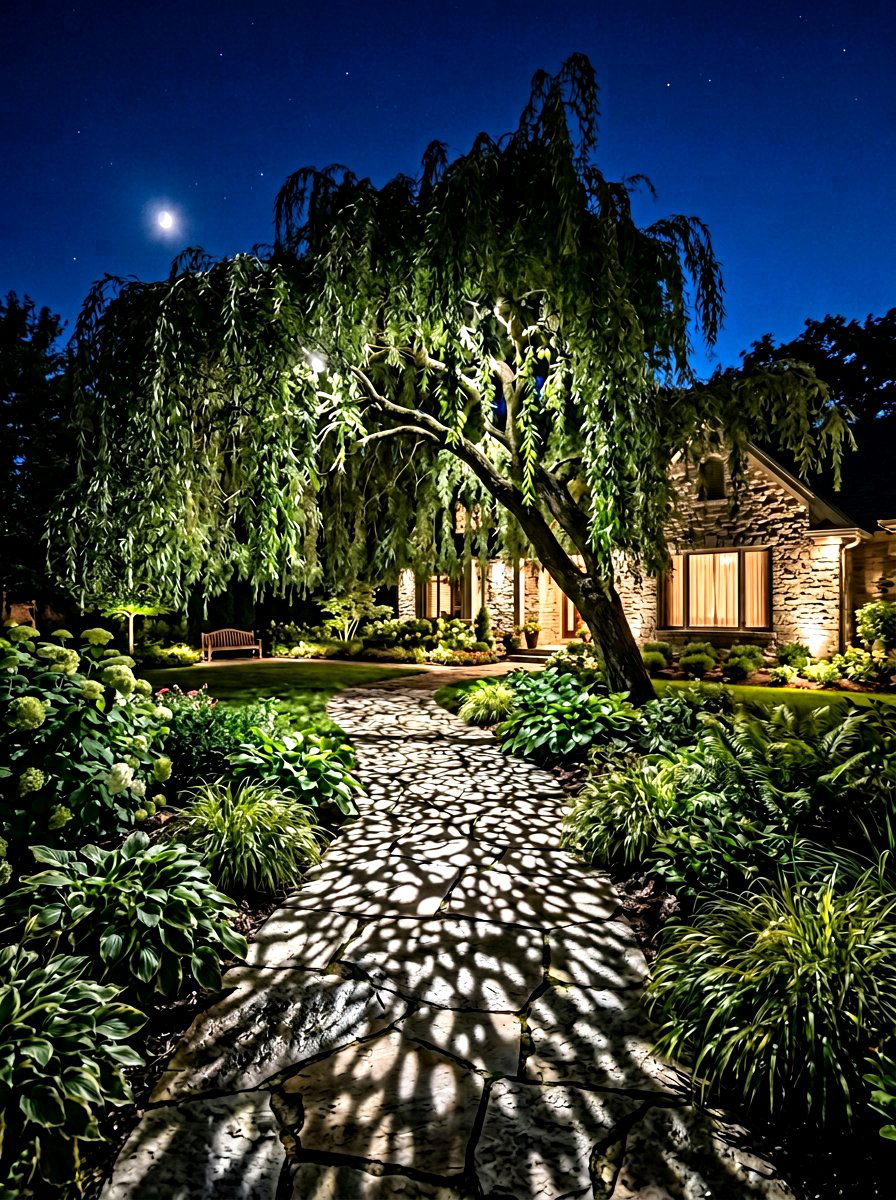 Moonlighting Effect - 30 tree lighting ideas