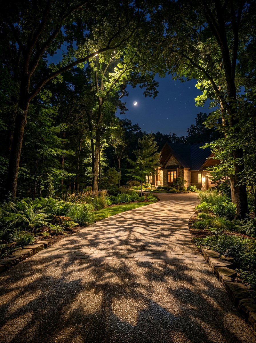 Moonlighting From High Trees - 30 driveway lighting ideas