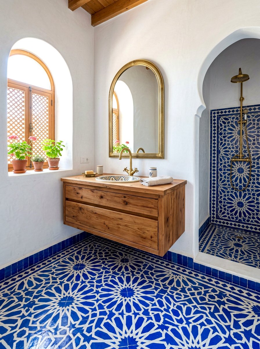Moroccan Bathroom Tile - 30 boho bathroom ideas