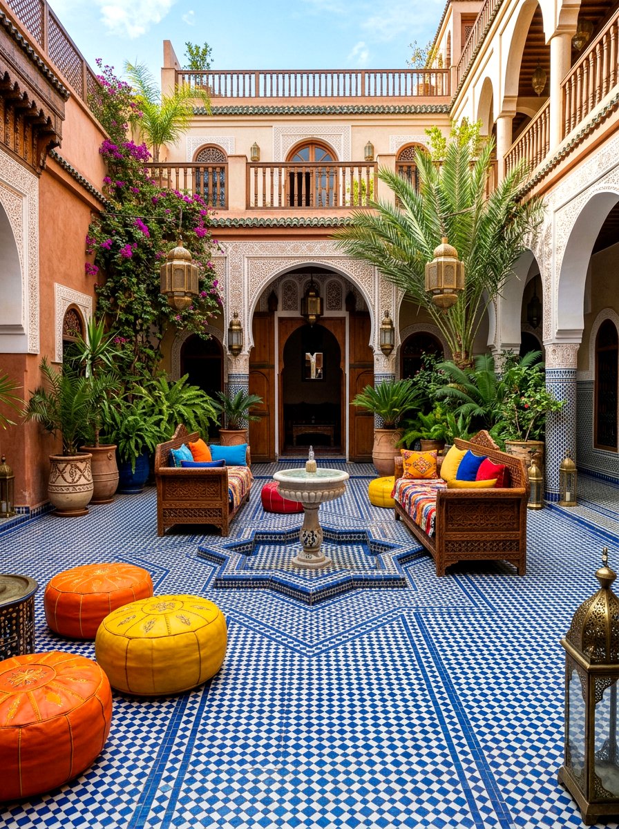 Moroccan Courtyard Decor - 30 courtyard conversation area ideas