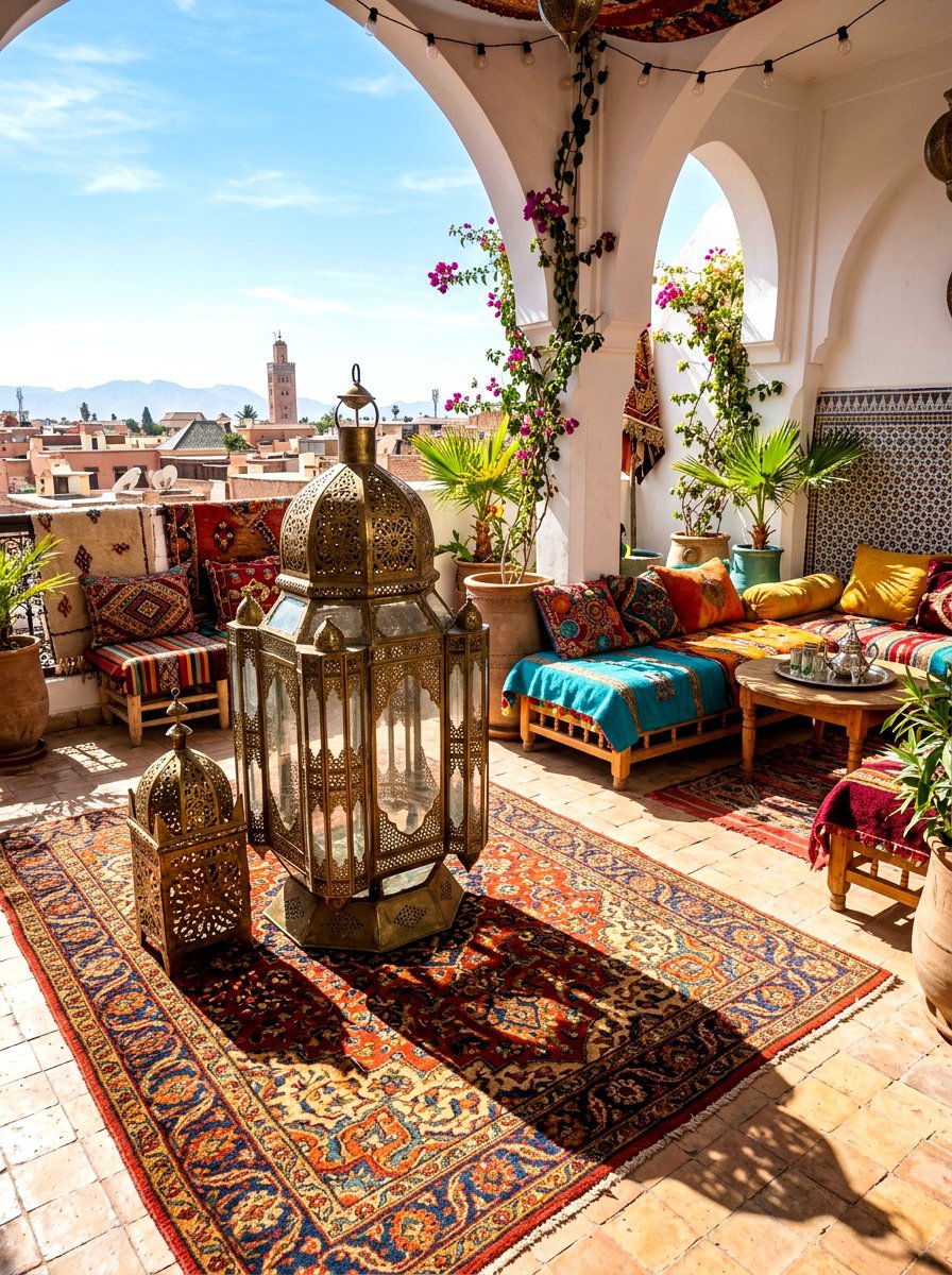Moroccan Floor Lantern - 30 cozy outdoor lighting ideas
