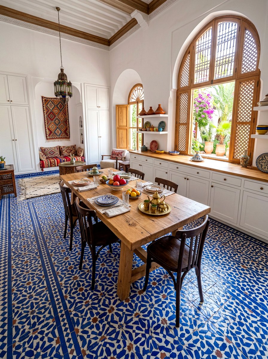 Moroccan Floor Tiles - 30 maximalist kitchen ideas