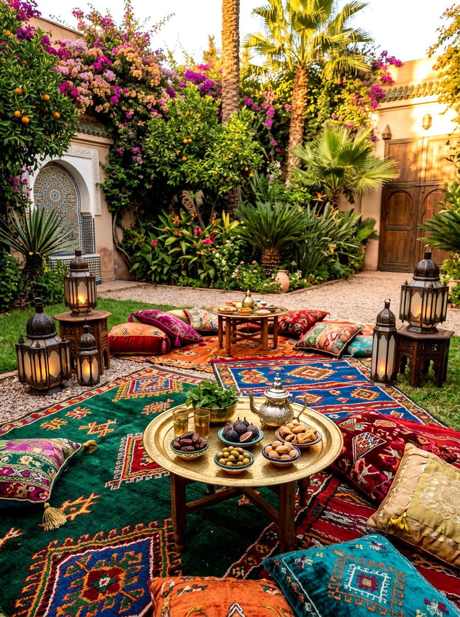 Moroccan Garden Theme - 30 backyard picnic decor ideas