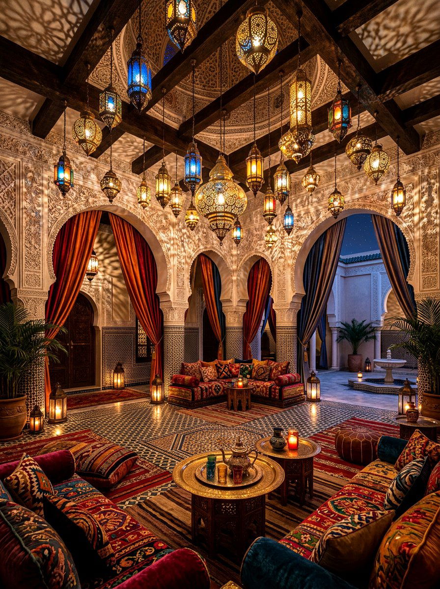 Moroccan Hanging Lamps - 30 pavilion lighting ideas