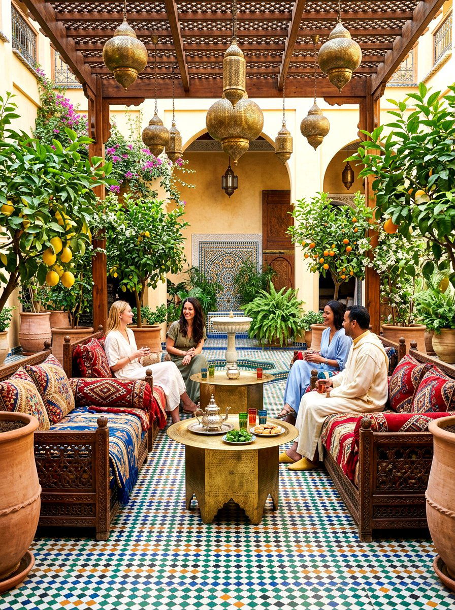 Moroccan Inspired Tea Patio - 30 tea garden corner ideas