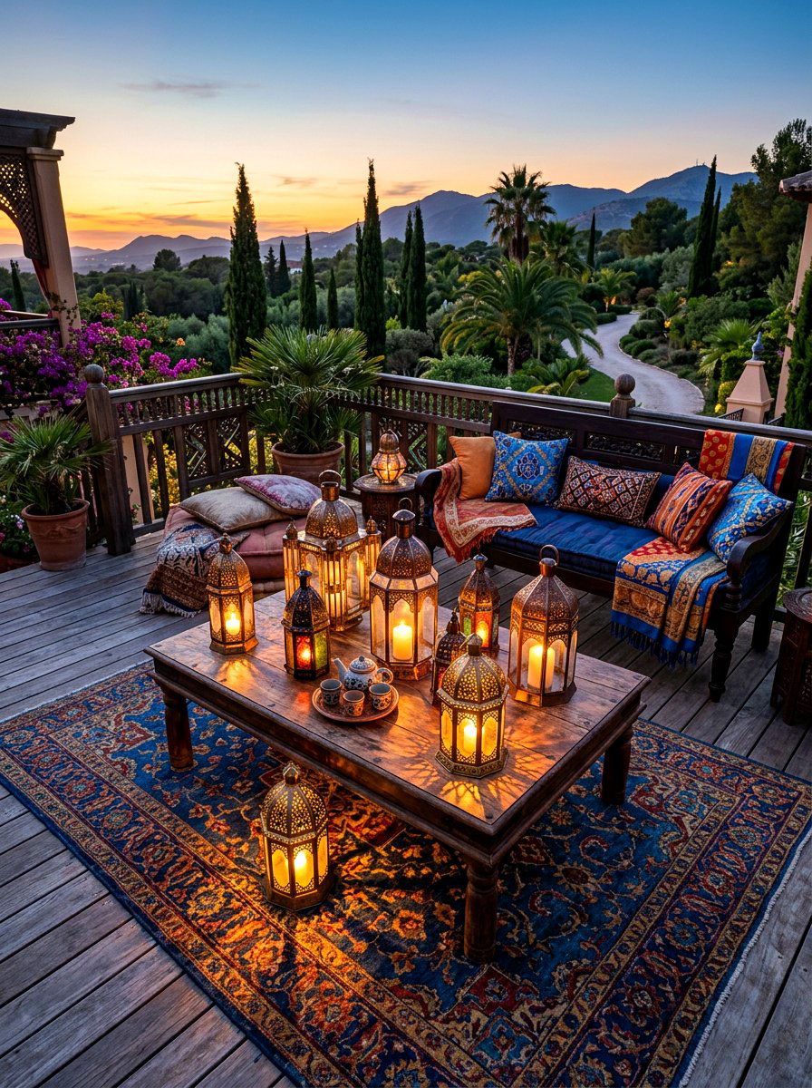 Moroccan Lantern Display - 30 deck lighting ideas