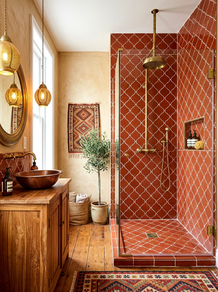 Moroccan Lantern Tile Pattern - 30 shower tile pattern ideas