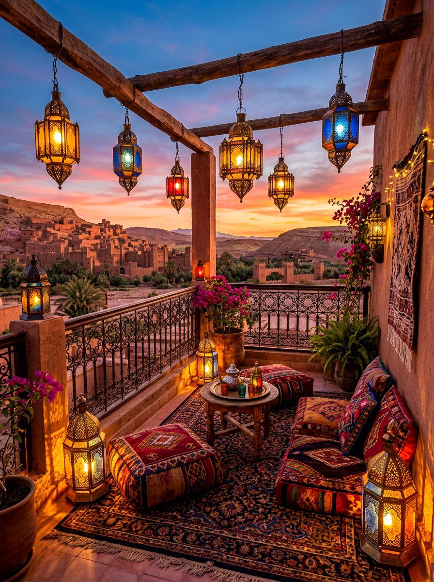Moroccan Lanterns - 30 apartment patio mood lighting ideas