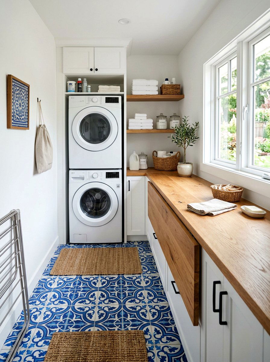 Moroccan Pattern Floor Tile - 30 peel and stick floor ideas