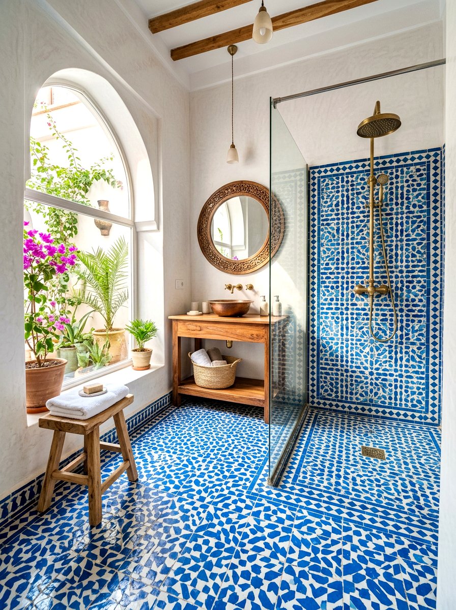 Moroccan Pattern Tile Bathroom - 30 bathroom tile ideas