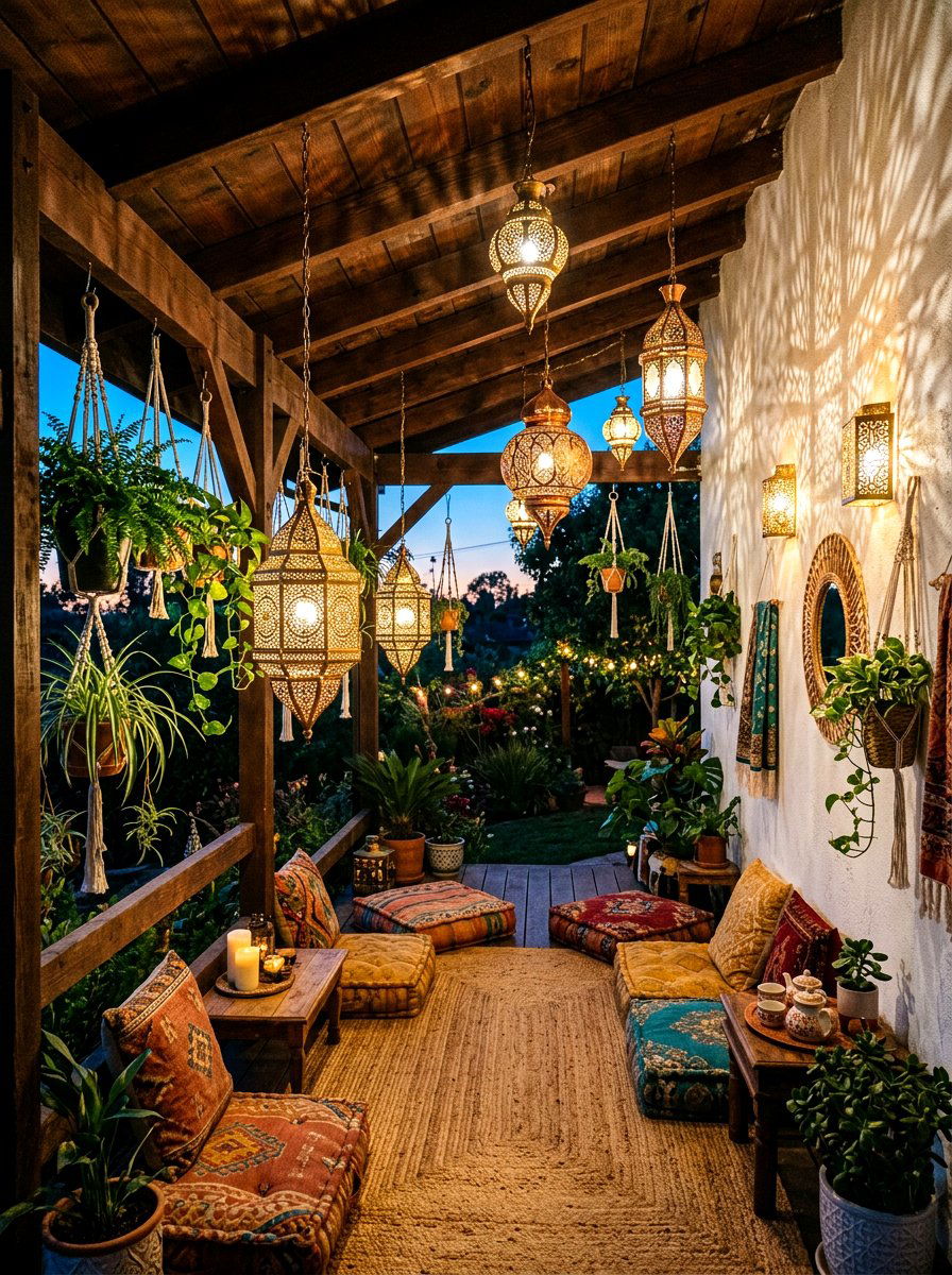 Moroccan Punched Metal Lantern - 30 porch lantern ideas