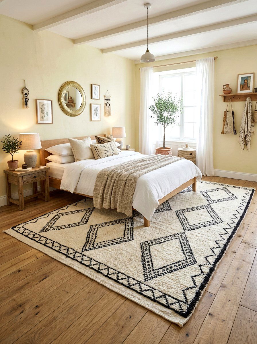 Moroccan Rug Style - 30 boho bedroom ideas