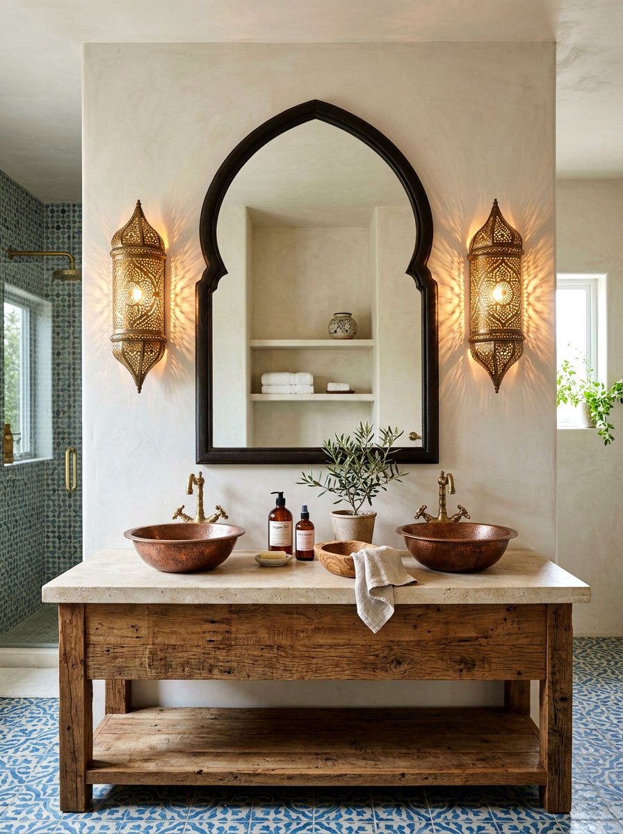 Moroccan Sconce Lighting Bathroom - 30 Moroccan bathroom ideas