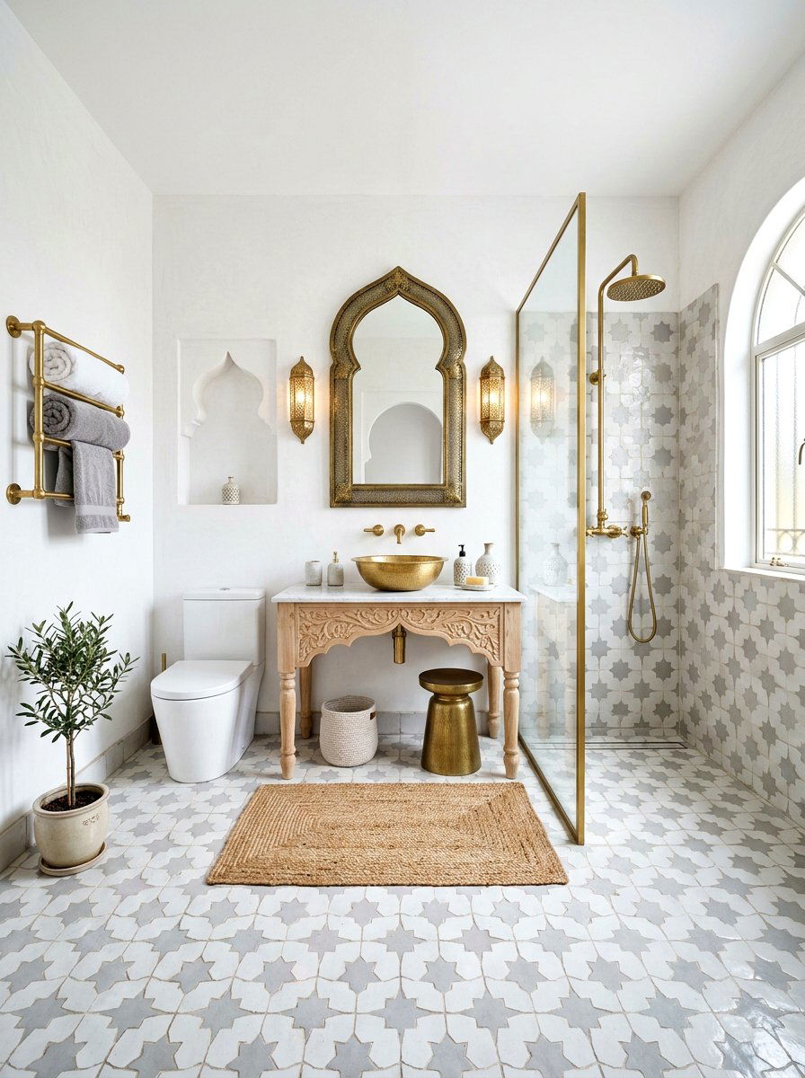 Moroccan Star And Cross Tile - 30 bathroom accent tile ideas