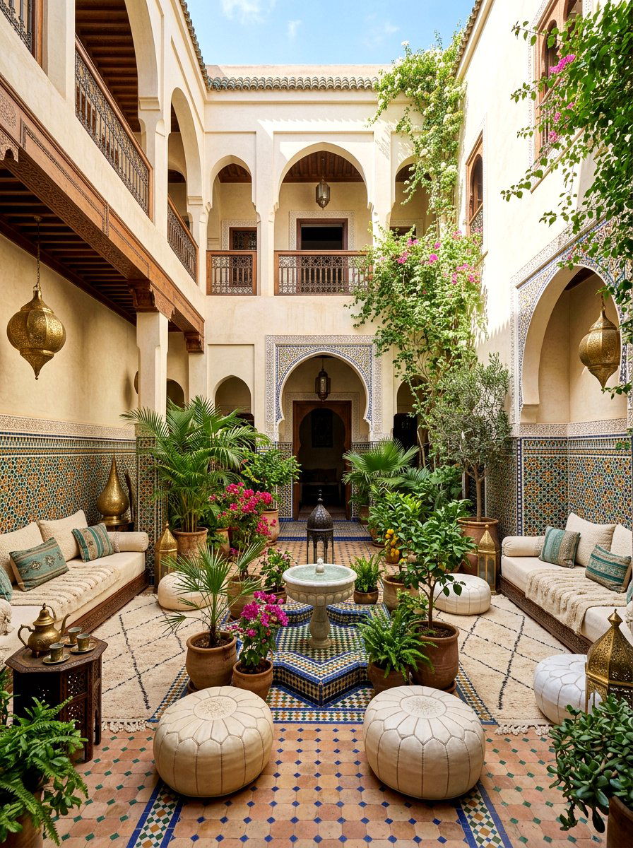 Moroccan Style Courtyard - 30 terracotta and cream patio ideas