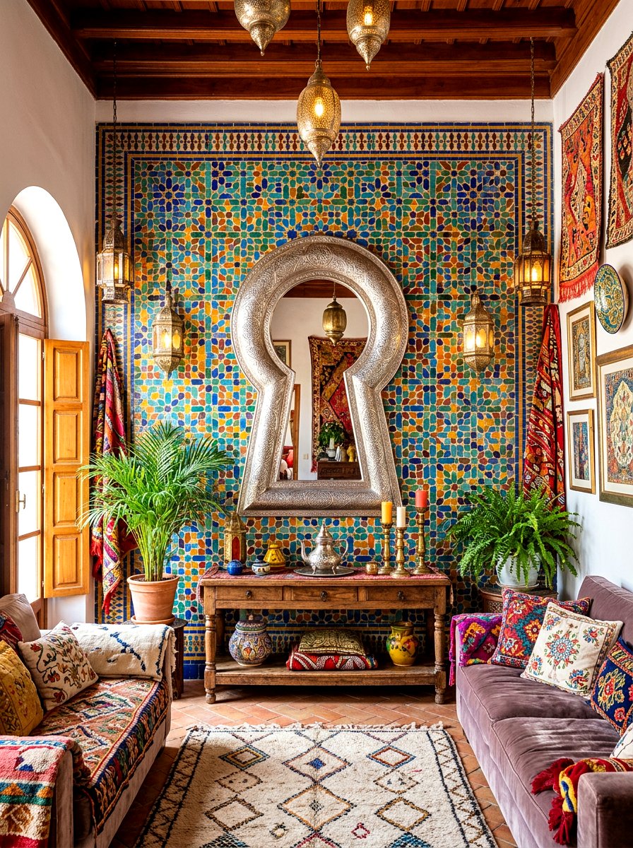 Moroccan Style Mirror Wall - 30 mirror wall bathroom ideas